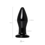 Стеклянная вибровтулка Sexus Glass, стекло, черная, 10,5 см