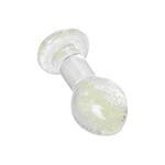 Анальная втулка Sexus Glass светящаяся в темноте, стекло, прозрачная, 6,5 см