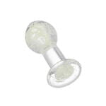 Анальная втулка Sexus Glass светящаяся в темноте, стекло, прозрачная, 6,5 см