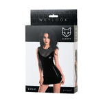 Платье Glossy Lulu из материала Wetlook, черное, S