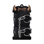 Оковы Pecado BDSM, из толстой кожи с люверсами, натуральная кожа, чёрные