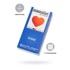 Презервативы Masculan, сlassic 2, doty, латекс, точечные, розовые, 19 см, 5,3 см, 10 шт.