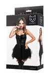 Платье Glossy Elisia с пышной юбкой из материала Wetlook, черное, S